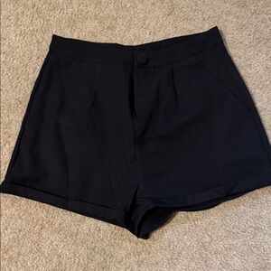 Fashion Nova Black High-Waist Tailored Shorts